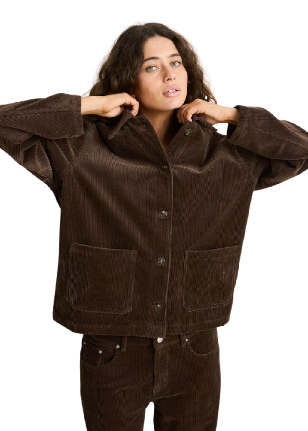 Rhythm - Luca Cord Shacket - Chocolate