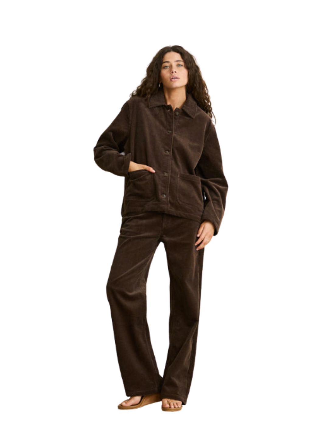 Rhythm - Luca Cord Shacket - Chocolate