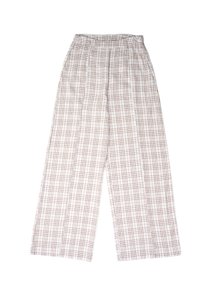 Rhythm - Rumi Check Wide Leg Pant - Natural | Hardpressed Print