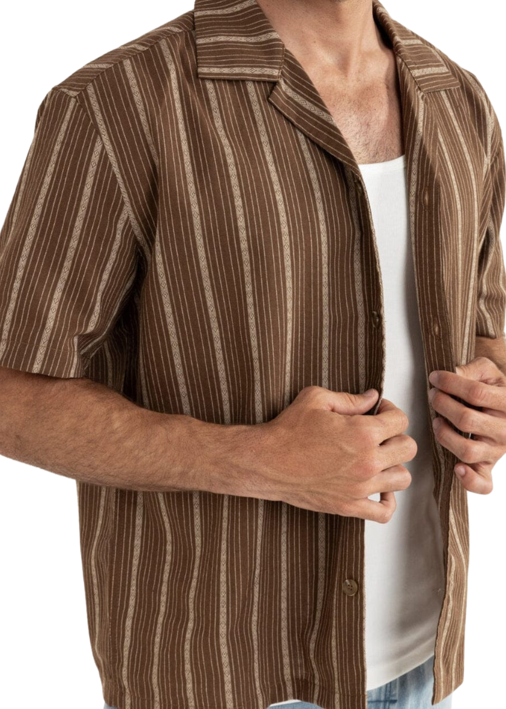 Rhythm - West Winds Stripe SS Shirt - Earth