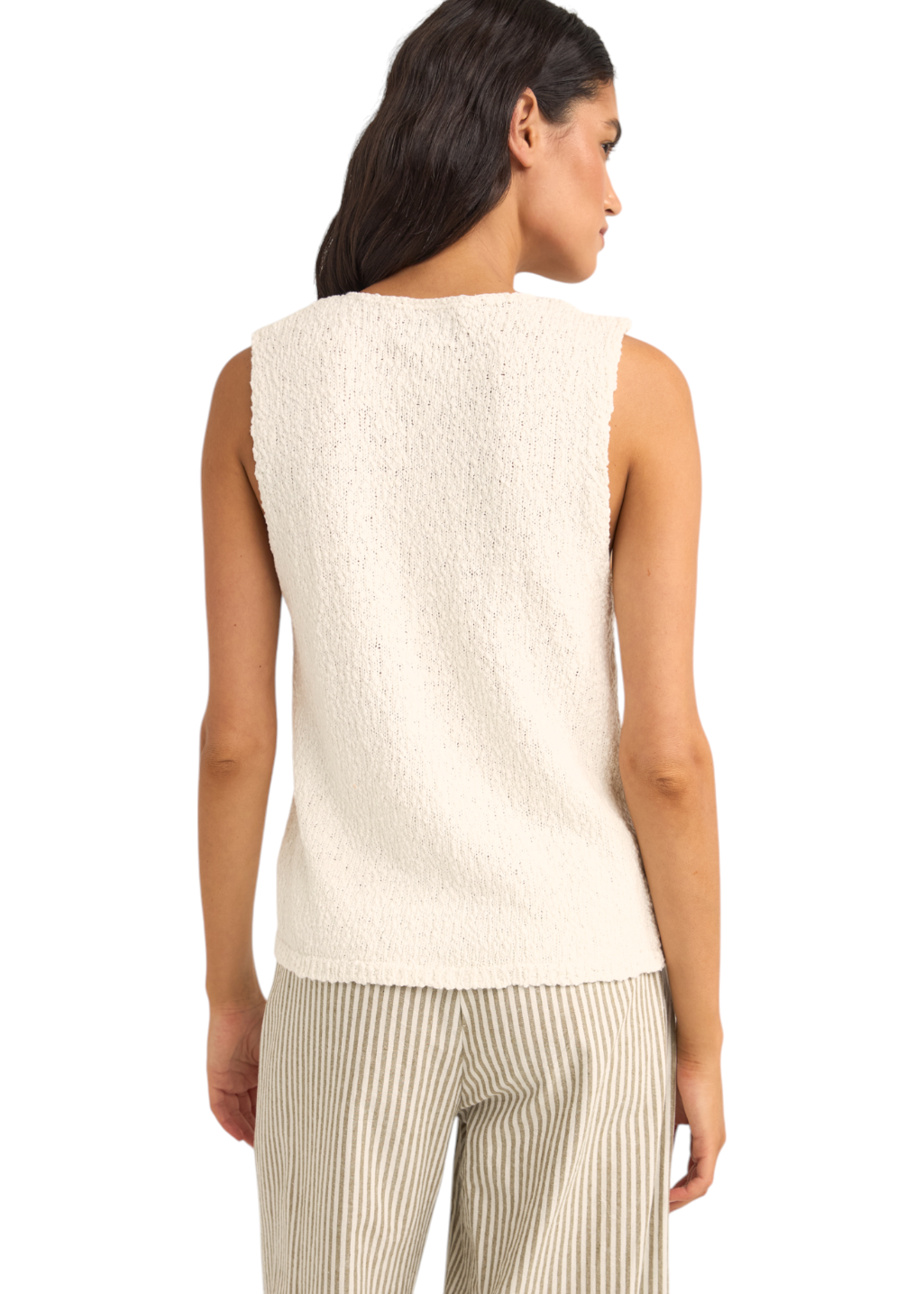 Rhythm - Adele Longline Knit Vest - White