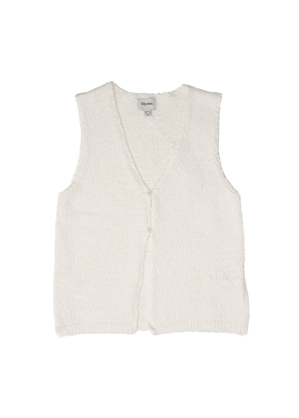 Rhythm Adele Longline Knit Vest White Hardpressed Print