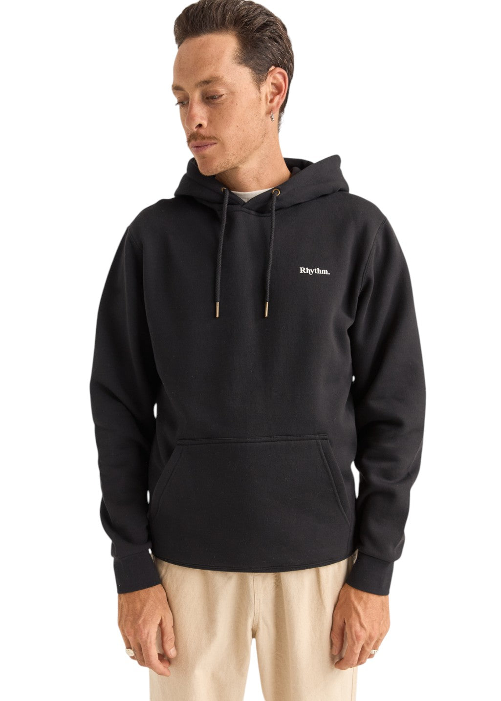 Rhythm - Brand Fleece Hood - Black