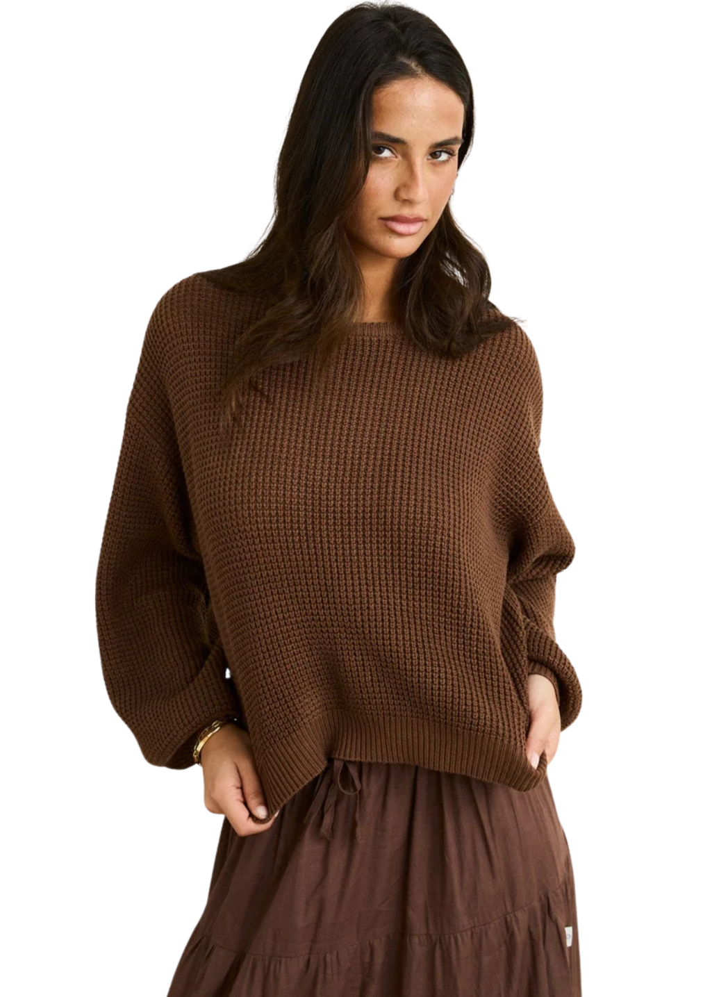 Rhythm - Classic Knit Jumper - Chocolate