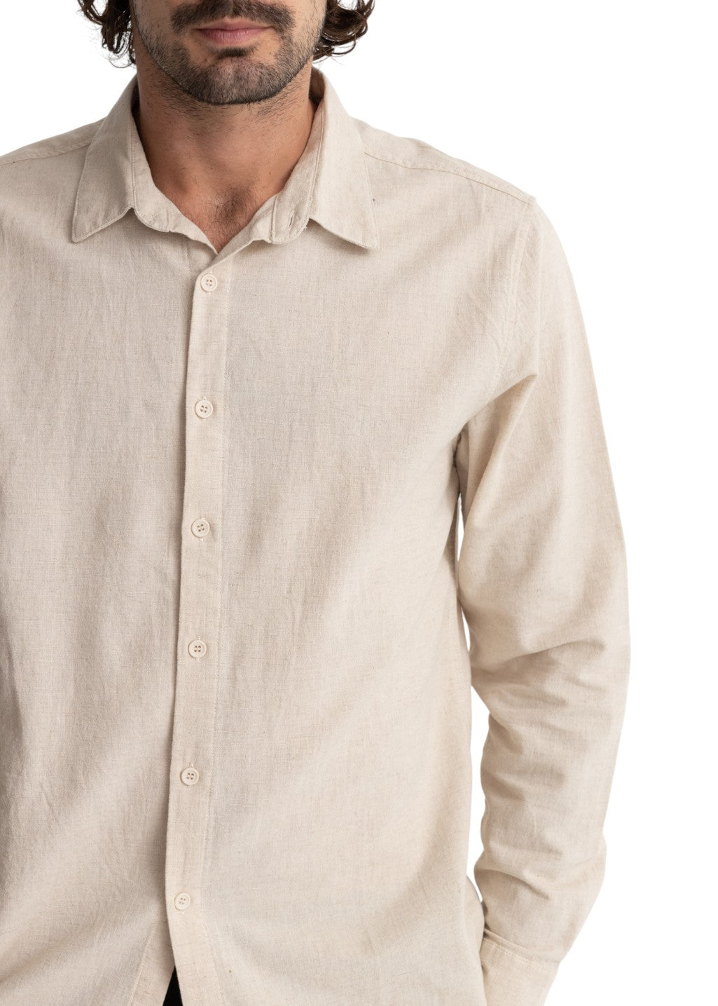 Rhythm - Classic Linen LS Shirt - Sand