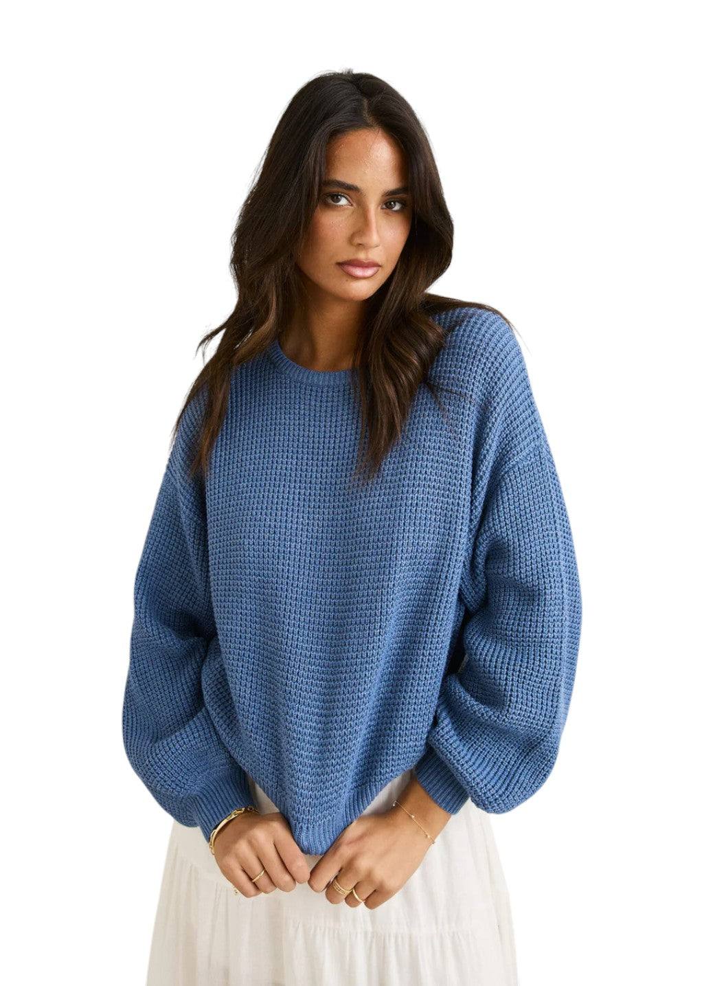 Rhythm - Classic Knit Jumper - Steel Blue