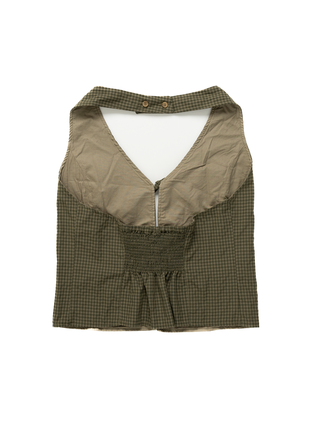Rhythm - Louise Check Halter Top - Olive - Hardpressed Print Studio Inc.