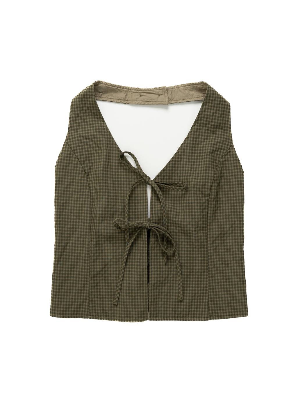 Rhythm - Louise Check Halter Top - Olive - Hardpressed Print Studio Inc.