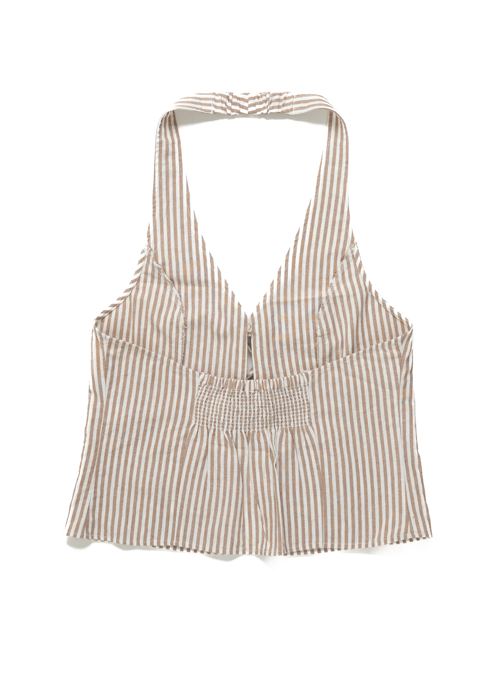 Rhythm - Louise Tie Front Halter Top - Tan