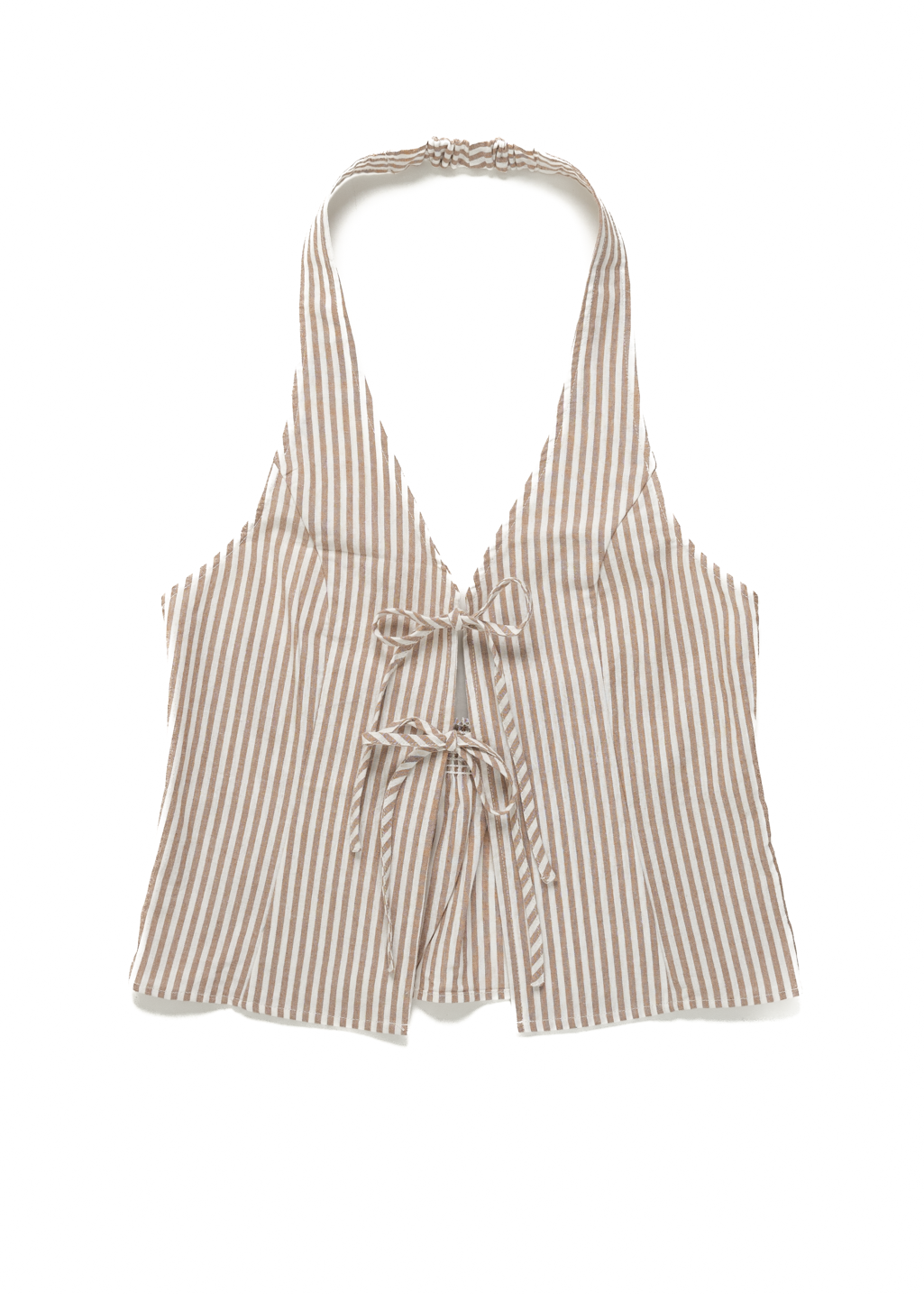 Rhythm - Louise Tie Front Halter Top - Tan