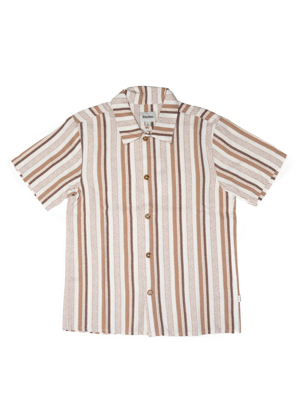 Rhythm - Paisley Stripe S/S Shirt - Cedar