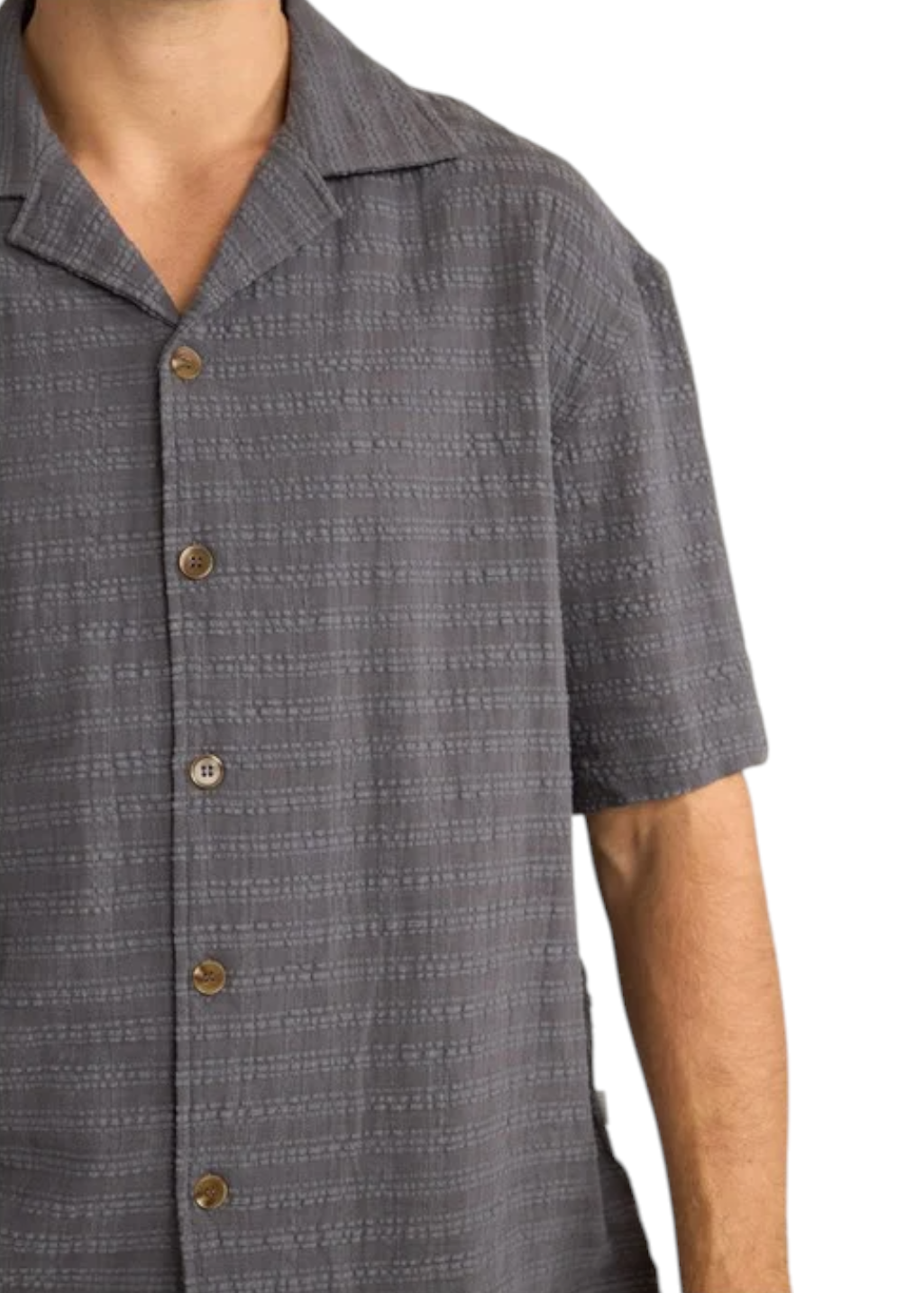 Rhythm - Relaxed Texture S/S Shirt - Charcoal