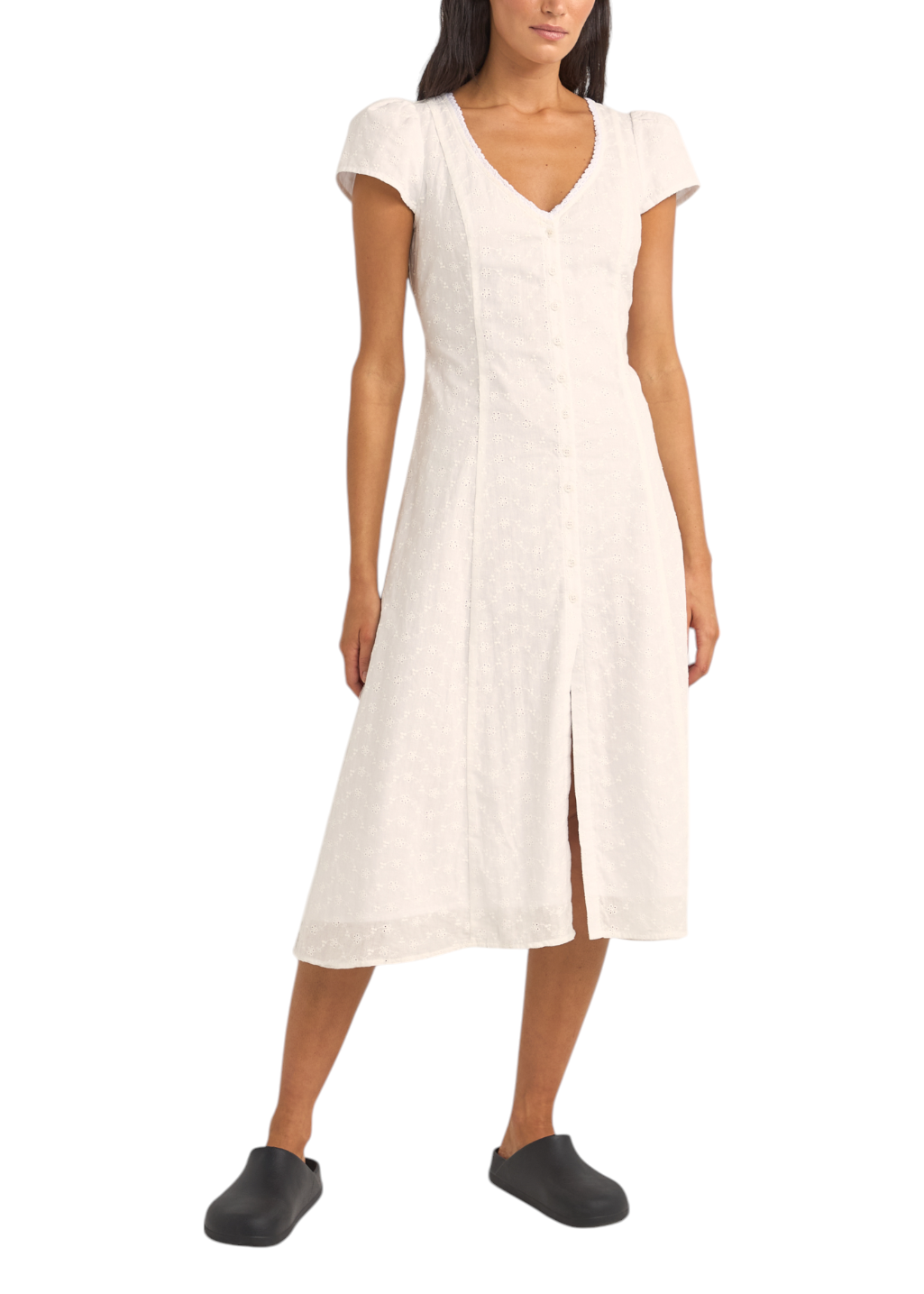 Rhythm - Tallulah Cap Sleeve Midi Dress - White