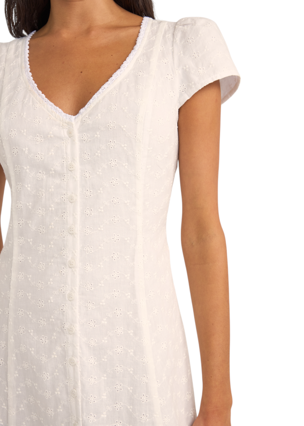 Rhythm - Tallulah Cap Sleeve Midi Dress - White Rhythm - Tallulah Cap Sleeve Midi Dress - White