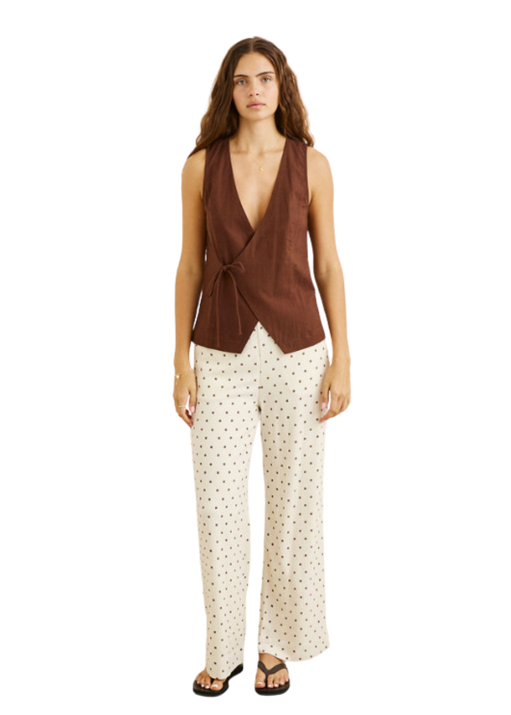 Rhythm - Venice Wrap Vest - Chocolate