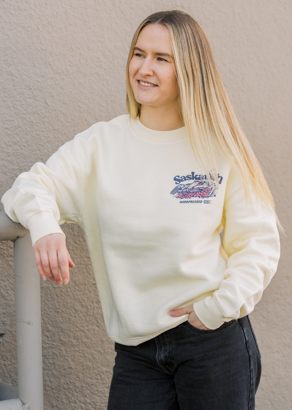 Saskatoon Berry Pie Crewneck | Butter | Unisex - Hardpressed Print Studio Inc.