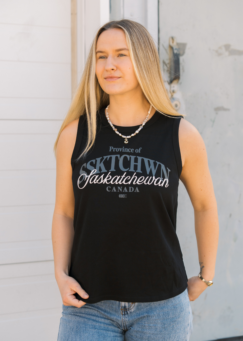 Say It Twice Tank | Black | Ladies - Hardpressed Print Studio Inc.