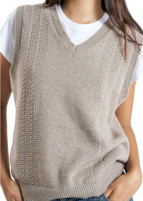 THRILLS - Imperial Jacquard Knit Vest - Sand - Hardpressed Print Studio Inc.