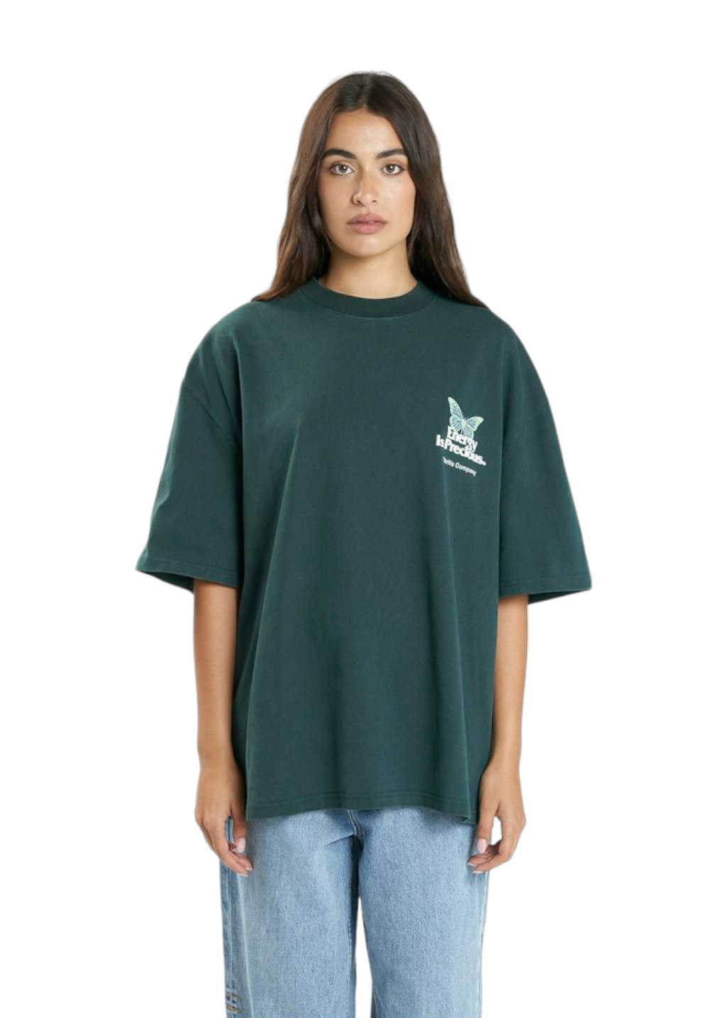 THRILLS - Energy is Precious Oversized Tee - Dark Jade - Hardpressed Print Studio Inc.