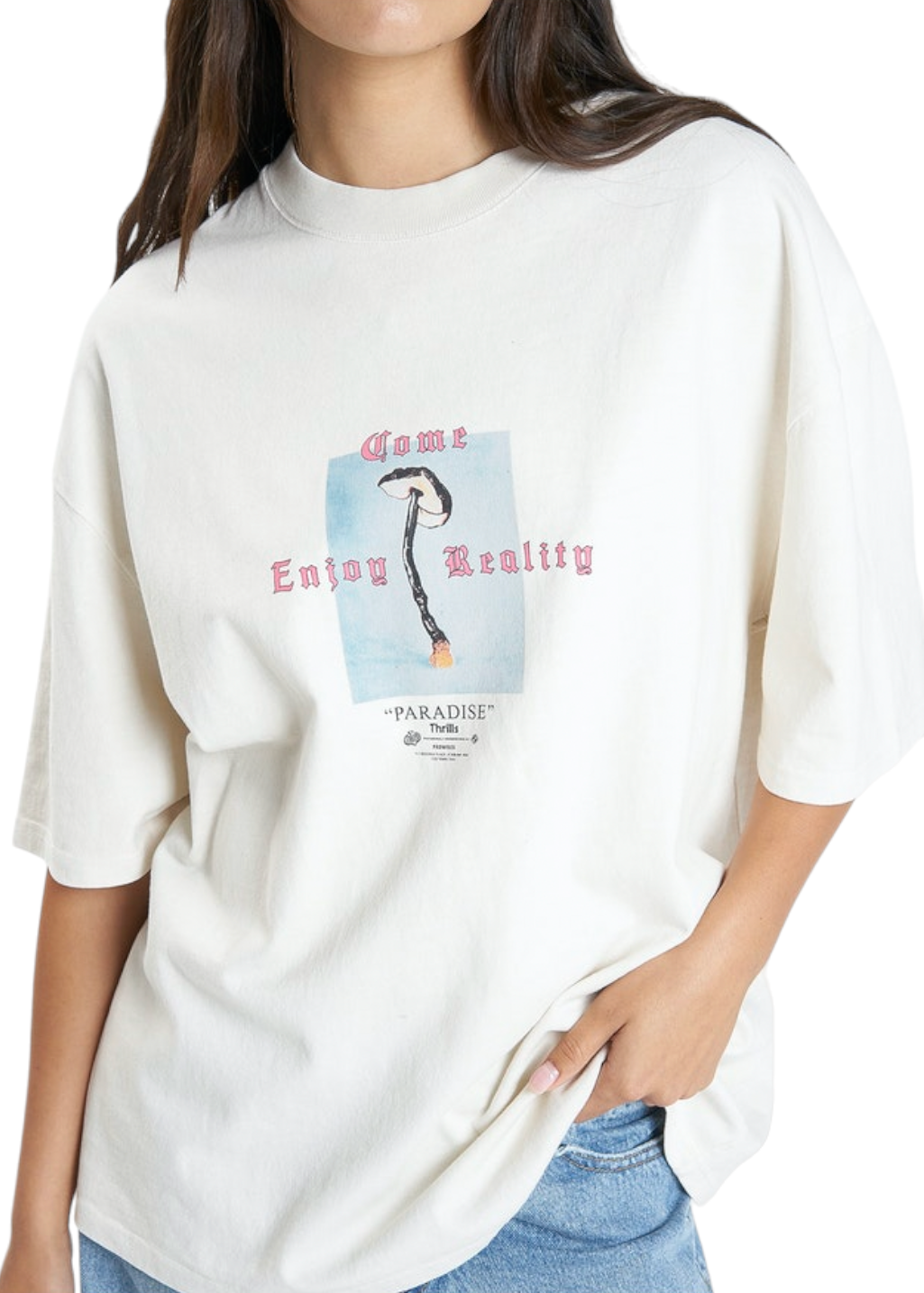 THRILLS - Reality Check Oversized Tee - Heritage White - Hardpressed Print Studio Inc.