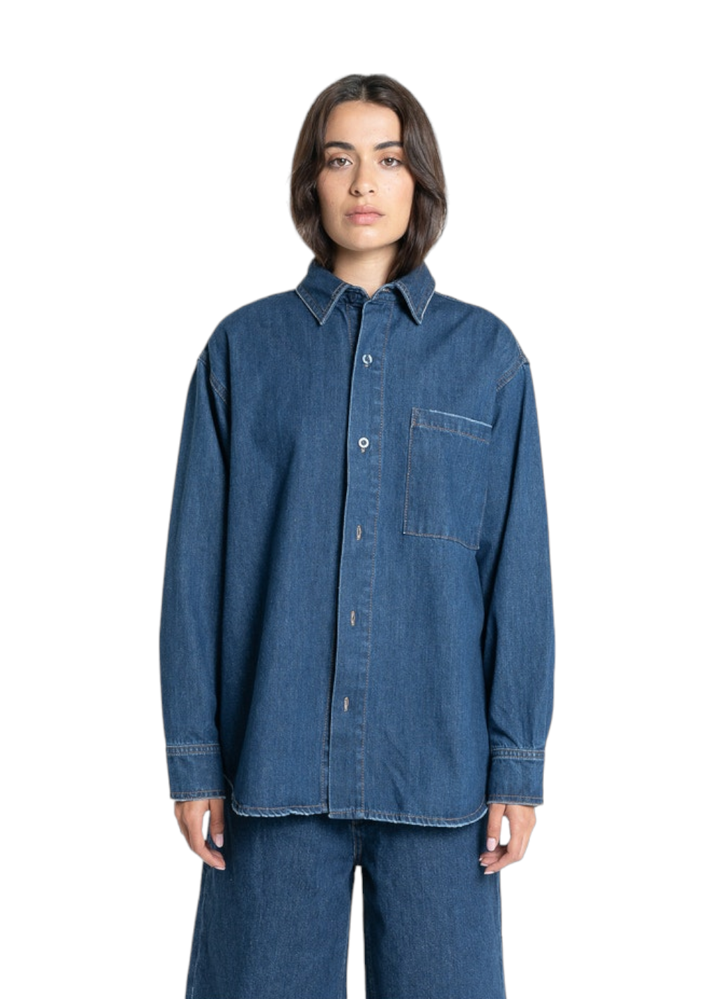 THRILLS - Austin Denim Shirt - Double Indigo Rinse - Hardpressed Print Studio Inc.