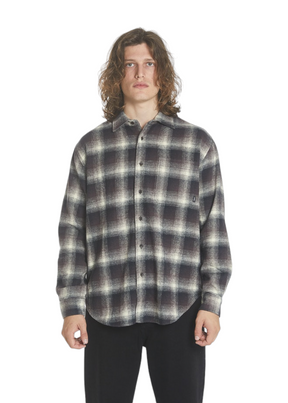 THRILLS - Barrio Long Sleeve Flannel Shirt - Deep Plum - Hardpressed Print Studio Inc.