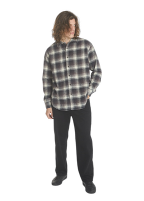 THRILLS - Barrio Long Sleeve Flannel Shirt - Deep Plum - Hardpressed Print Studio Inc.