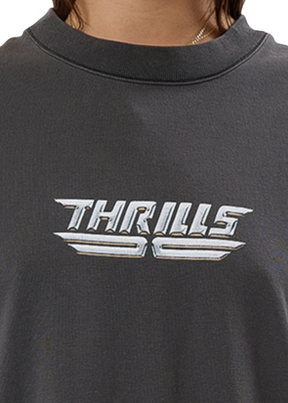 THRILLS - High Shine Oversized Tee - Merch Black - Hardpressed Print Studio Inc.