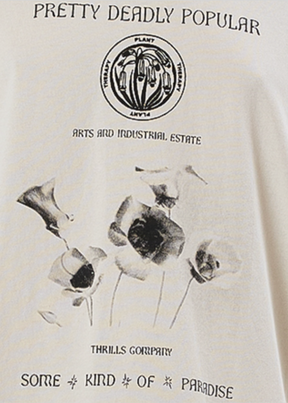 THRILLS - Deadly Posy Oversized Tee - Heritage White - Hardpressed Print Studio Inc.