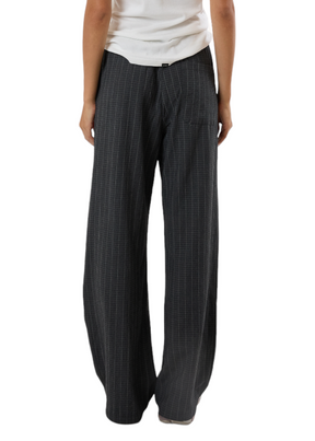 THRILLS - Colby Drawstring Pant - Charcoal Pinstripe - Hardpressed Print Studio Inc.