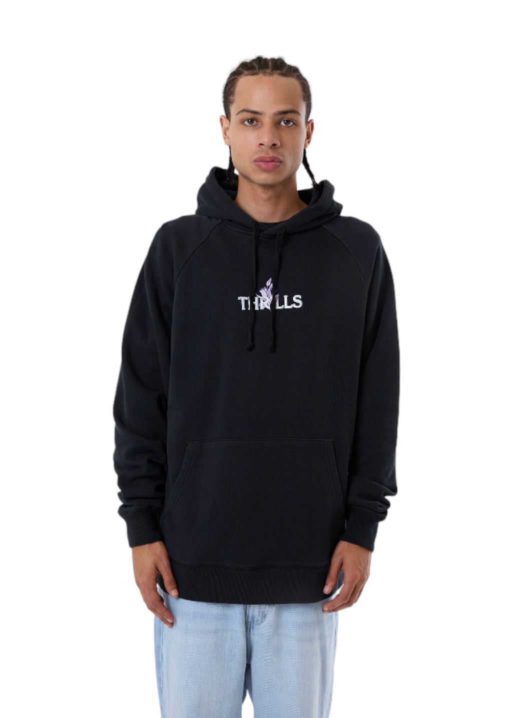 THRILLS - In Bloom Raglan Pull On Hood - Twilight Black - Hardpressed Print Studio Inc.