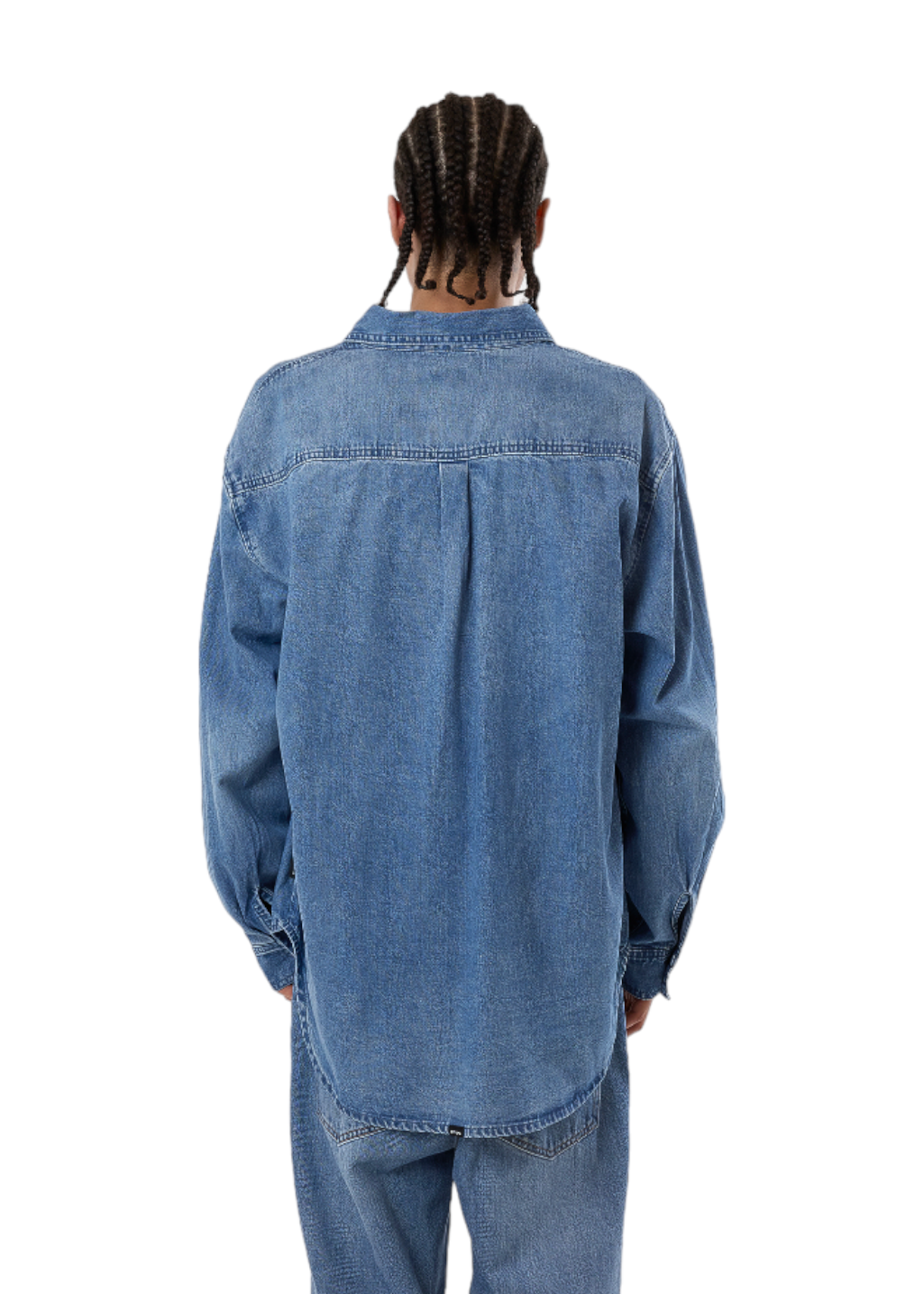 THRILLS - Canyon Oversize Long Sleeve Denim Shirt - Dark Dust Blue - Hardpressed Print Studio Inc.