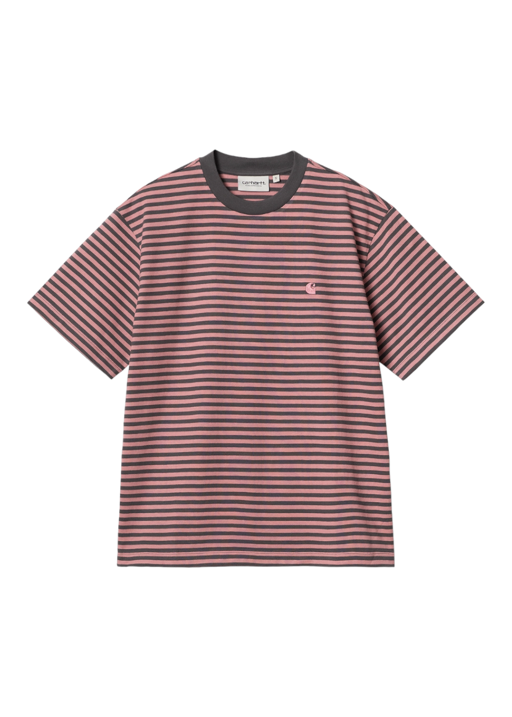 Carhartt WIP - W' S/S Verner T-Shirt - Graphite/Dusty Rose - Hardpressed Print Studio Inc.