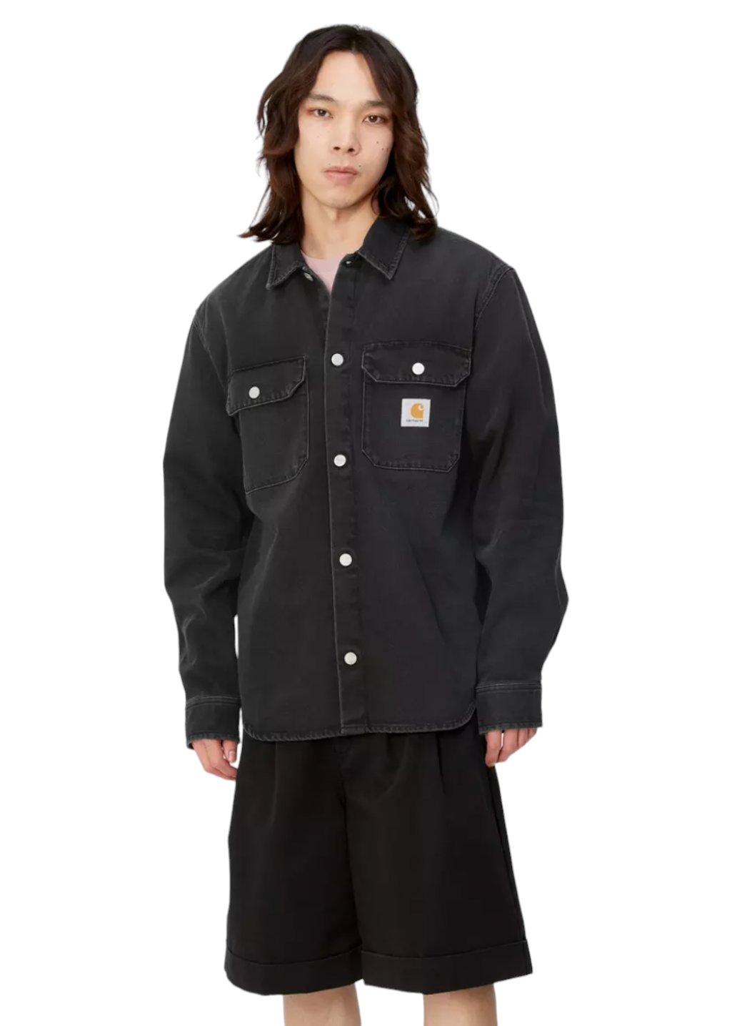 Carhartt WIP - Harvey Shirt Jac - Black Dark Used Wash