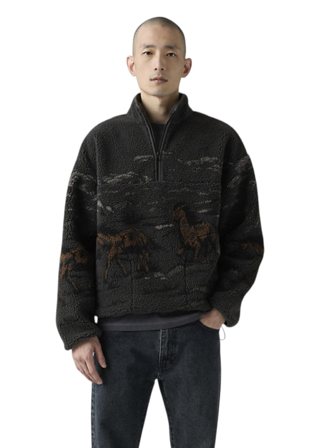 Levi's - Idyllwild Sherpa Popover - Running Horses Landscape