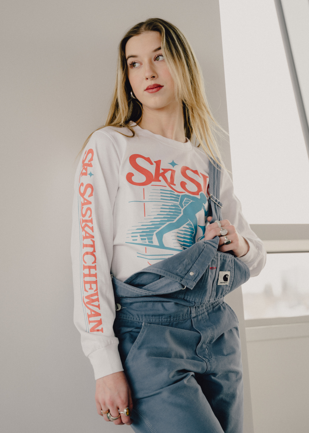 Ski SK Long Sleeve | Whiteout | Unisex and Ladies - Hardpressed Print Studio Inc.