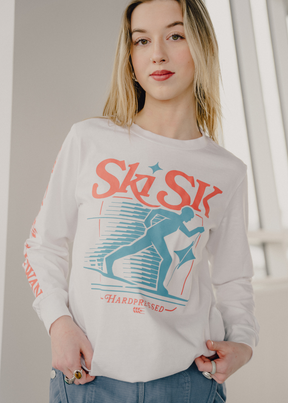 Ski SK Long Sleeve | Whiteout | Unisex and Ladies - Hardpressed Print Studio Inc.