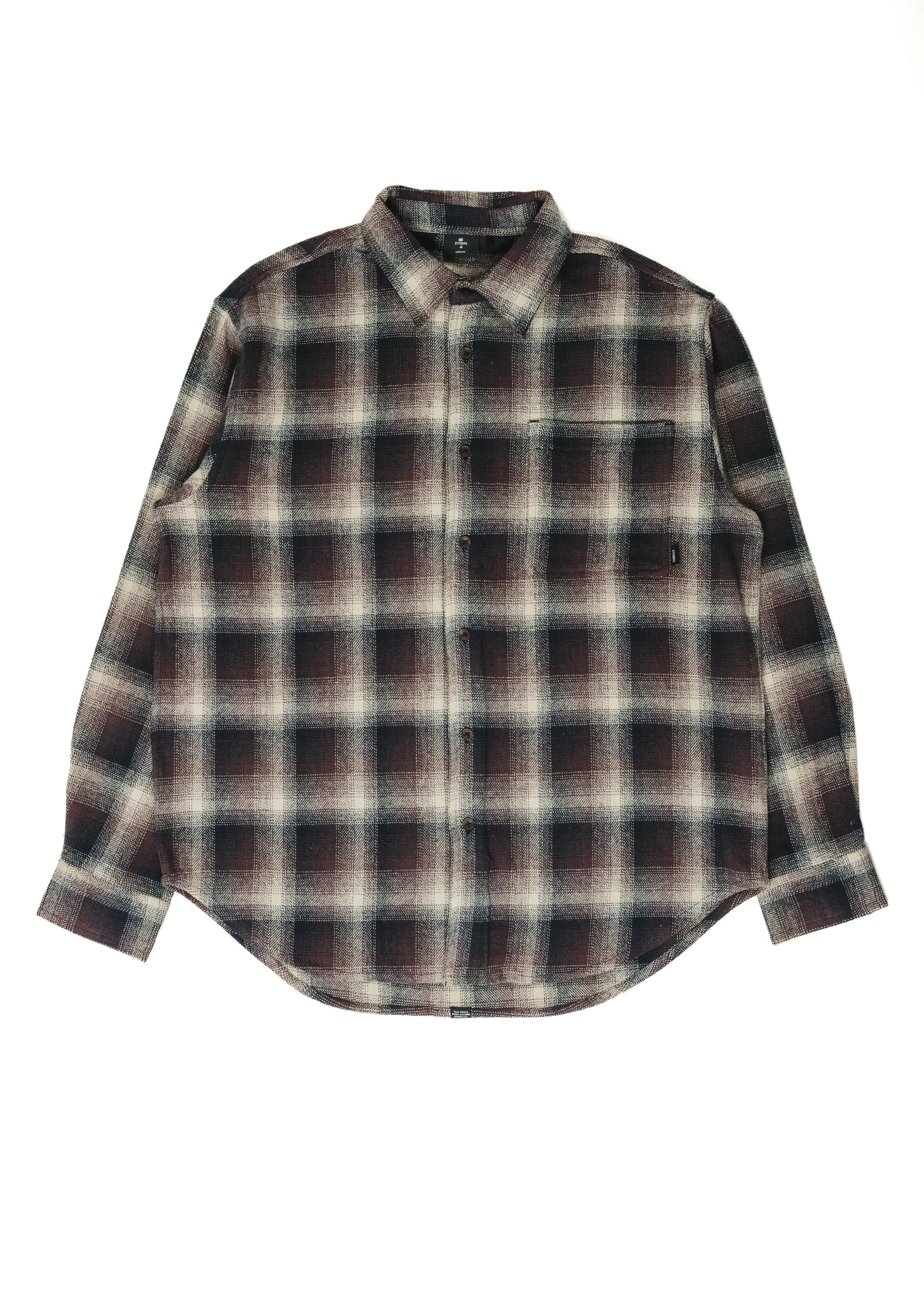 THRILLS - Barrio Long Sleeve Flannel Shirt - Deep Plum - Hardpressed Print Studio Inc.