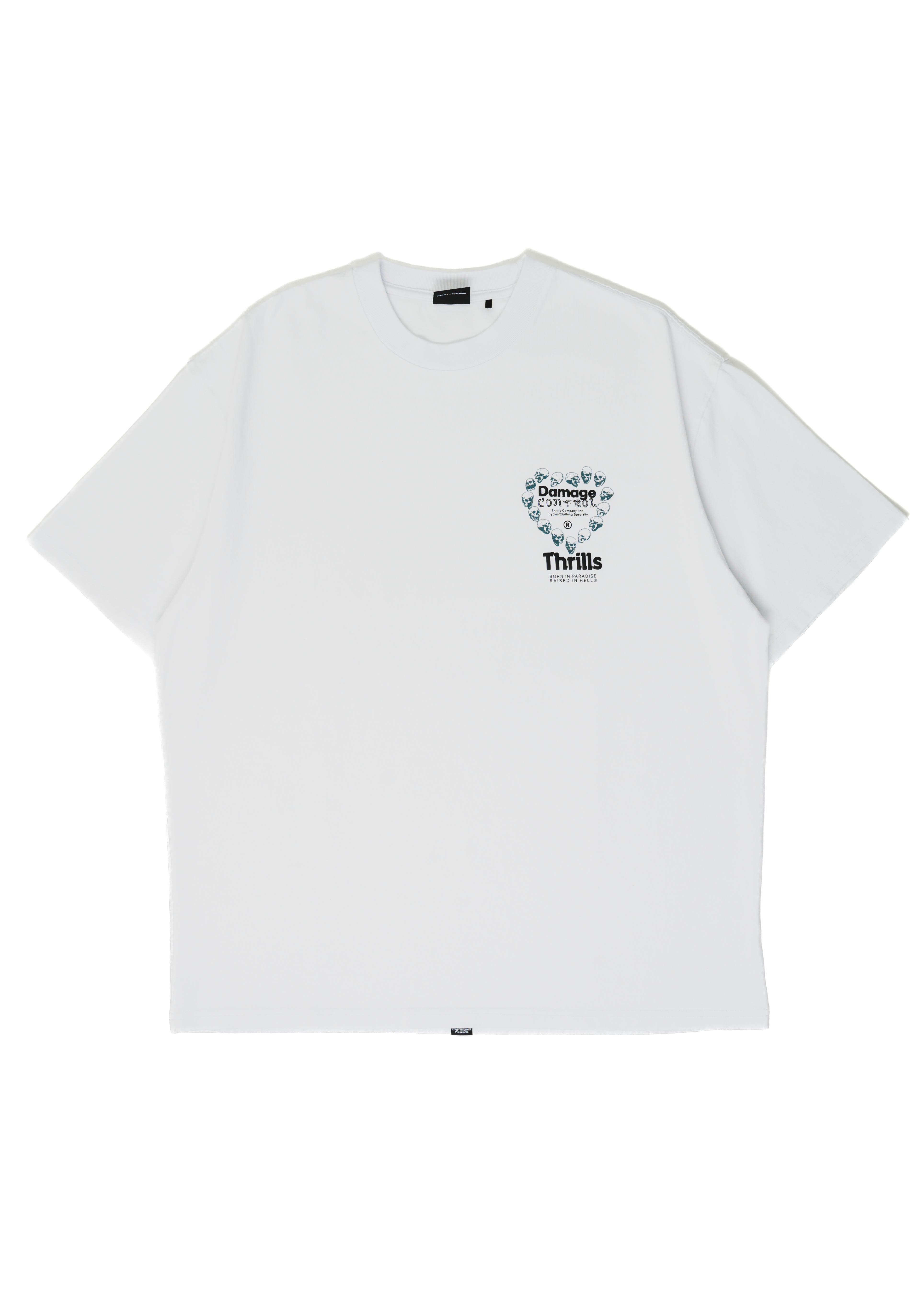 THRILLS - Controlled Damage Box Fit Oversize Tee - White - Hardpressed Print Studio Inc.