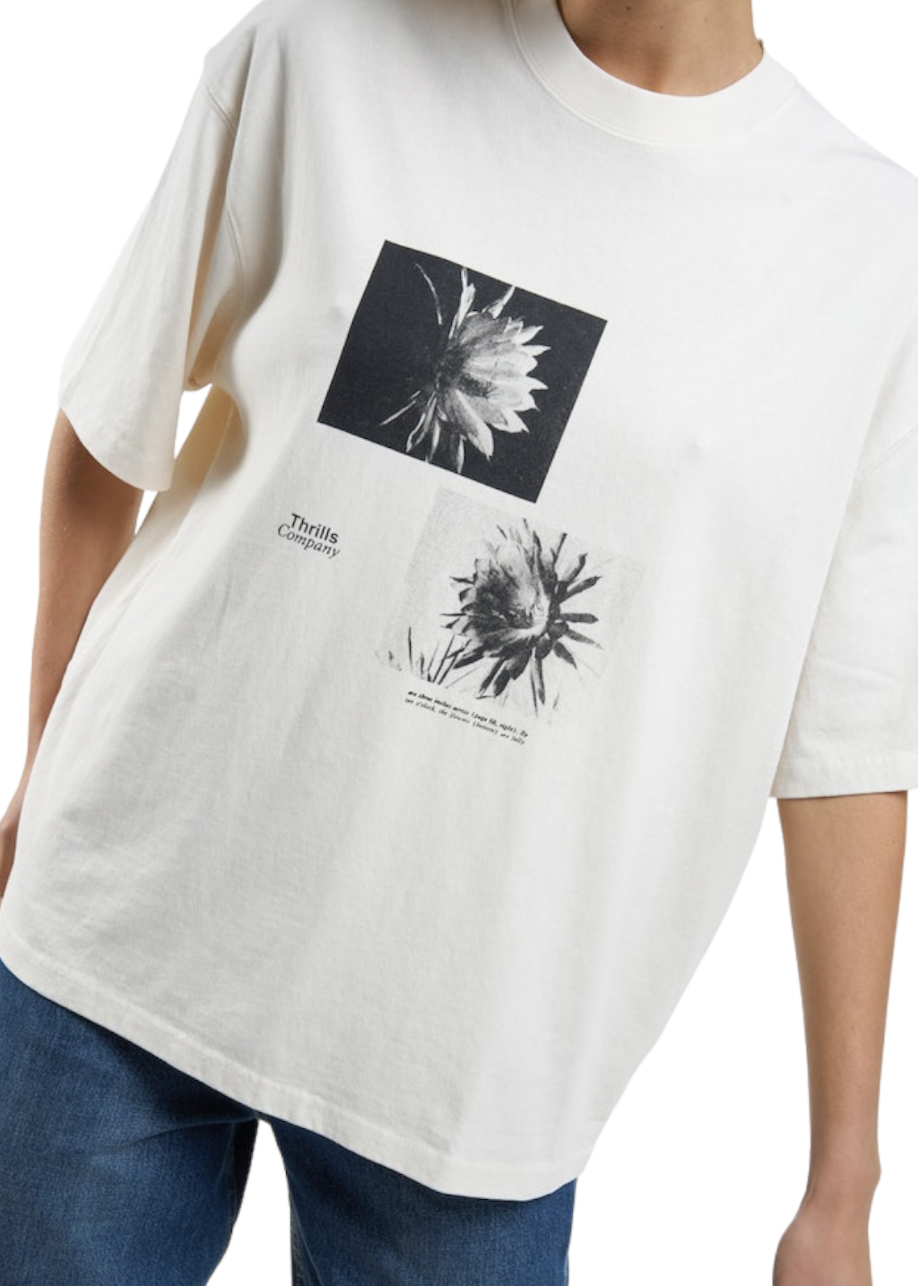 THRILLS - Dark Lily Oversized Tee - Heritage White - Hardpressed Print Studio Inc.