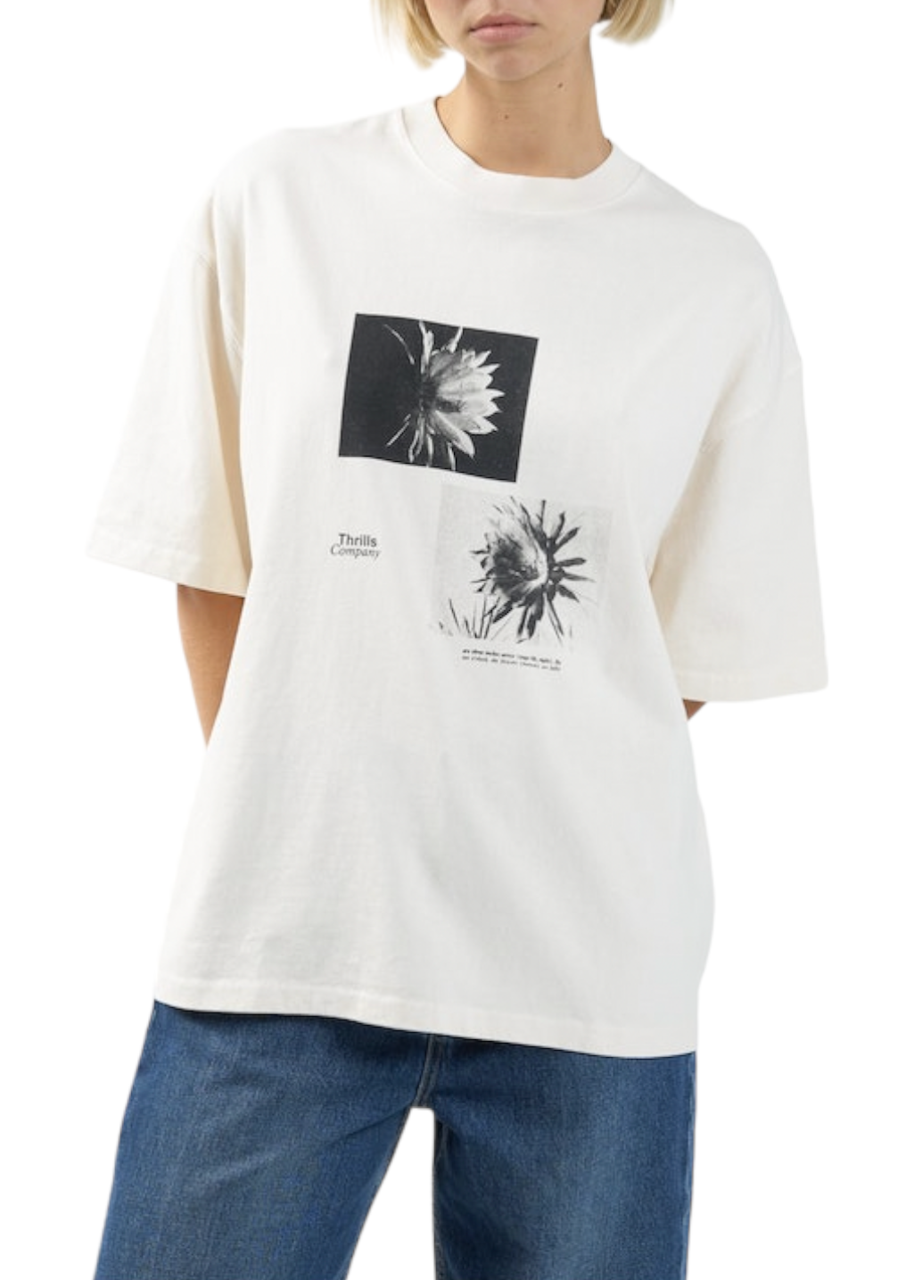 THRILLS - Dark Lily Oversized Tee - Heritage White - Hardpressed Print Studio Inc.