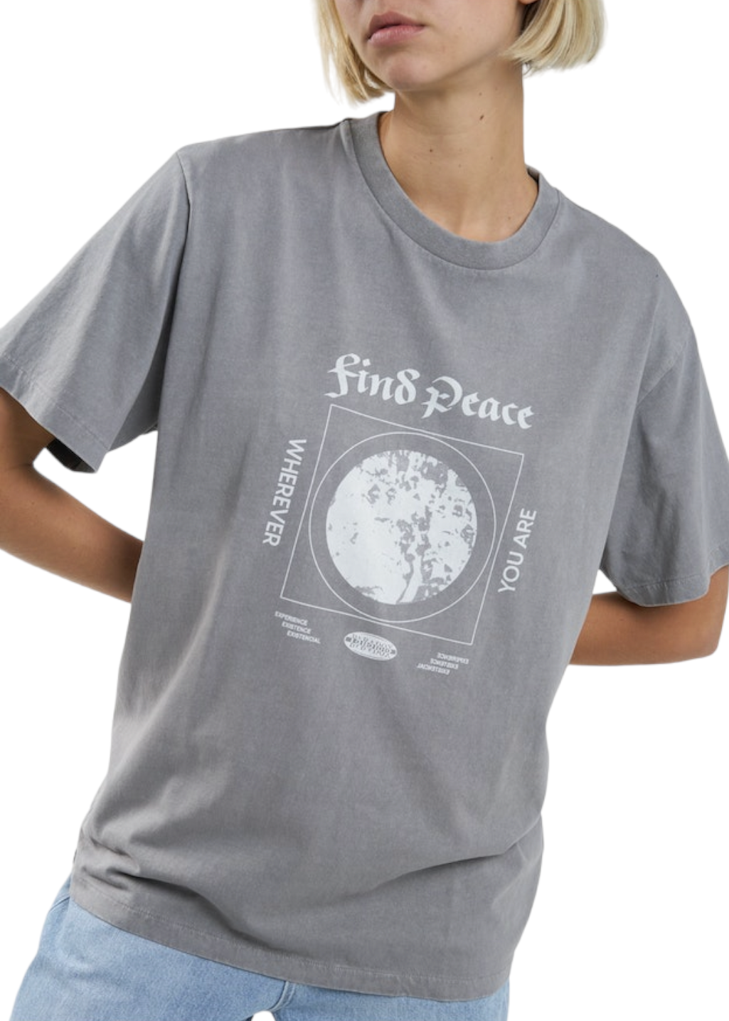 THRILLS - Find Peace Merch Fit Tee - Washed Grey - Hardpressed Print Studio Inc.