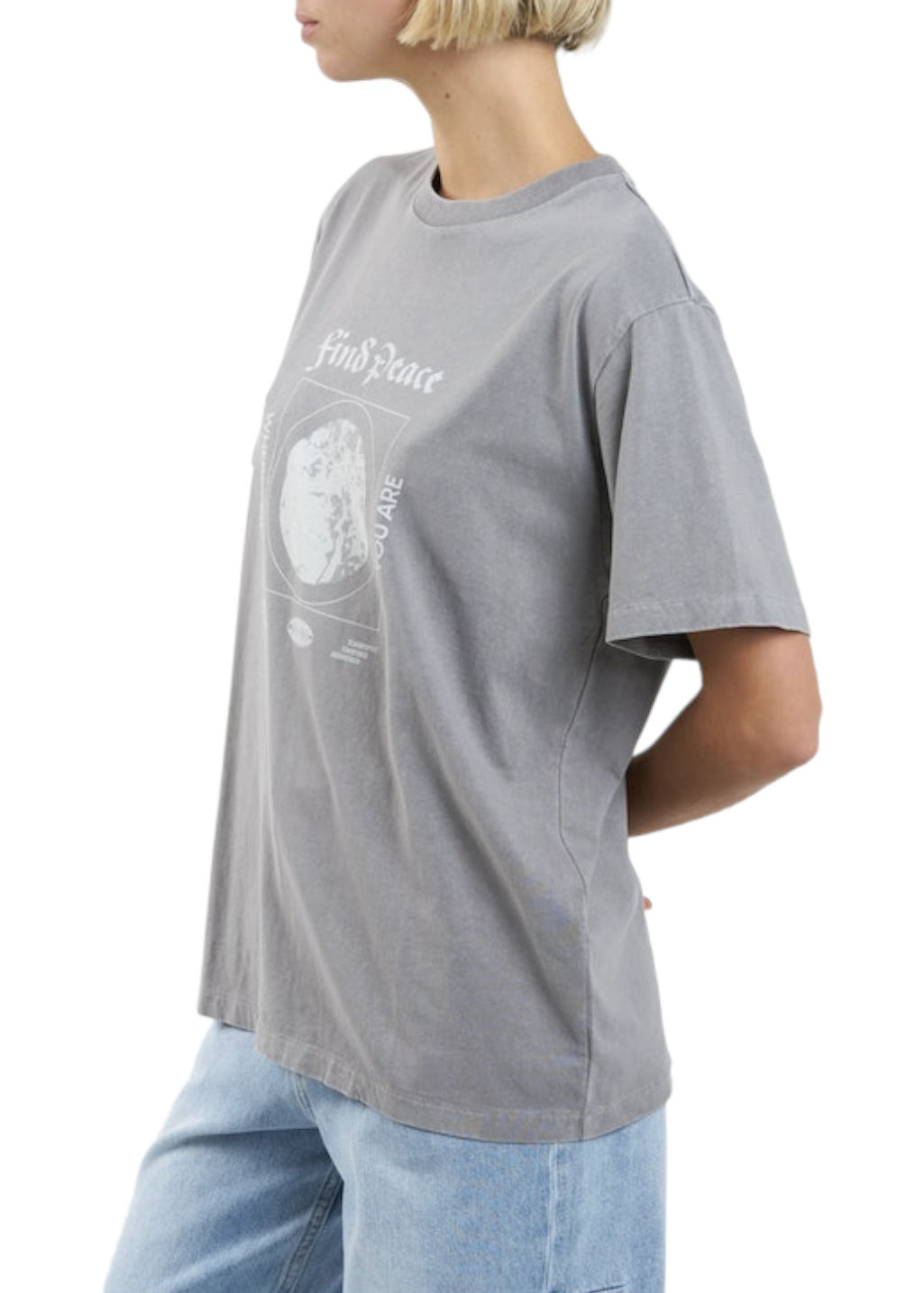 THRILLS - Find Peace Merch Fit Tee - Washed Grey - Hardpressed Print Studio Inc.