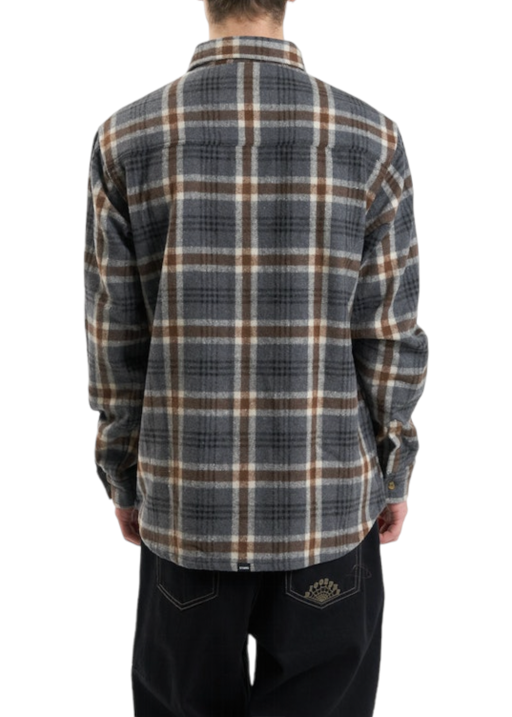 THRILLS - King Long Sleeve Flannel - Grey Marle - Hardpressed Print Studio Inc.