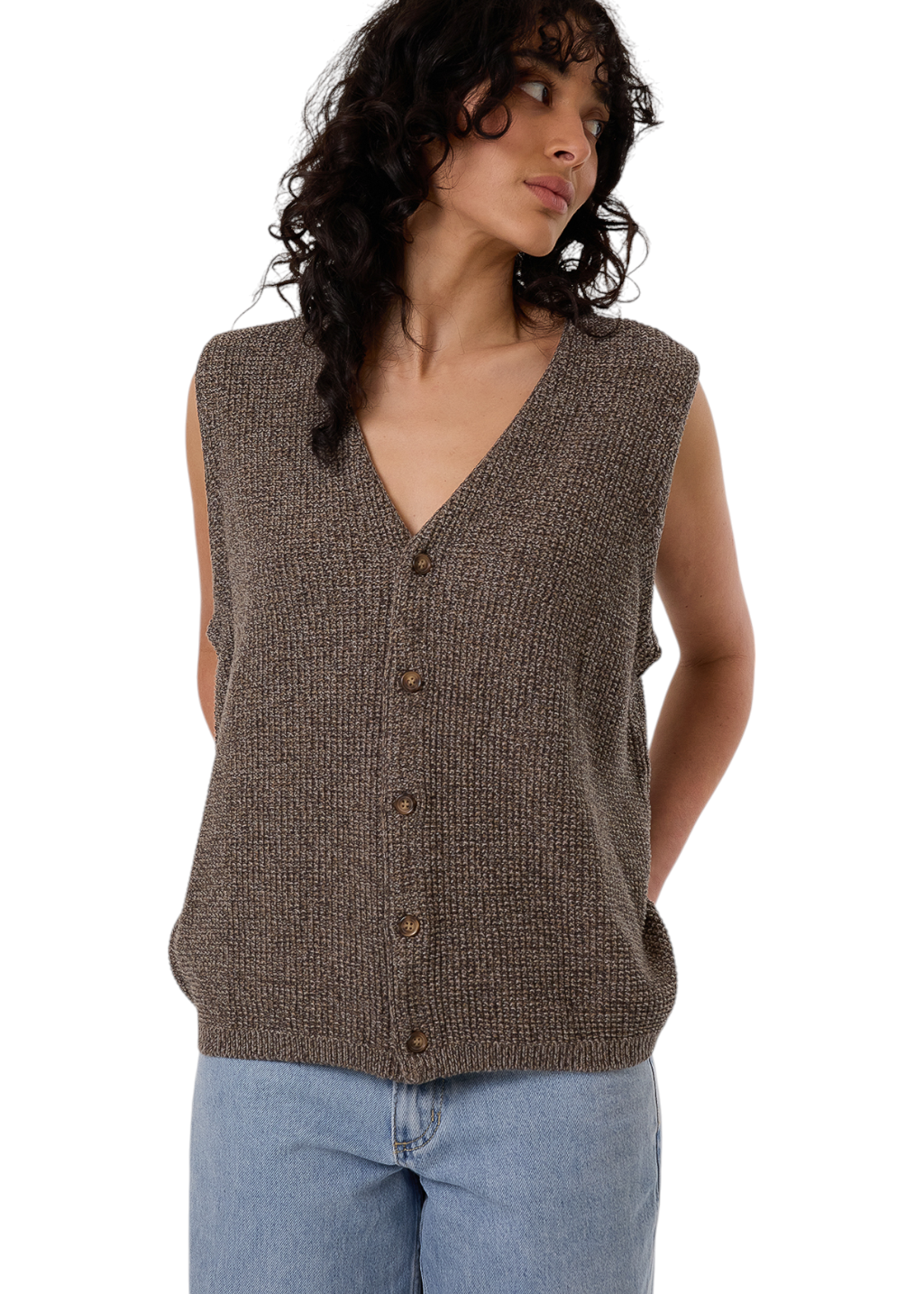 THRILLS - Sam Knit Vest - Loam