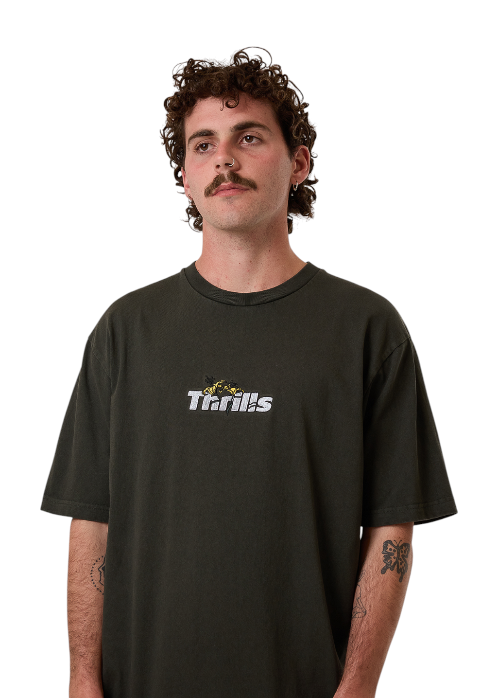 THRILLS - Solace Of Nature Oversize Fit Tee - Oil Green