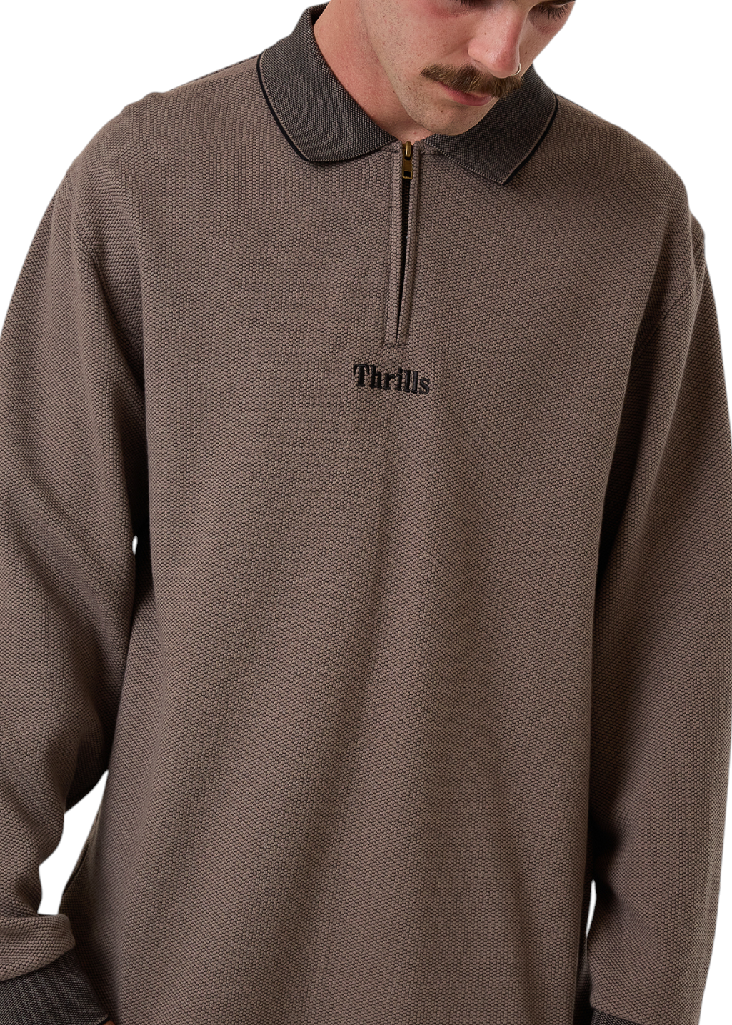 THRILLS - Union Rugby Jacquard Polo - Falcon/Black