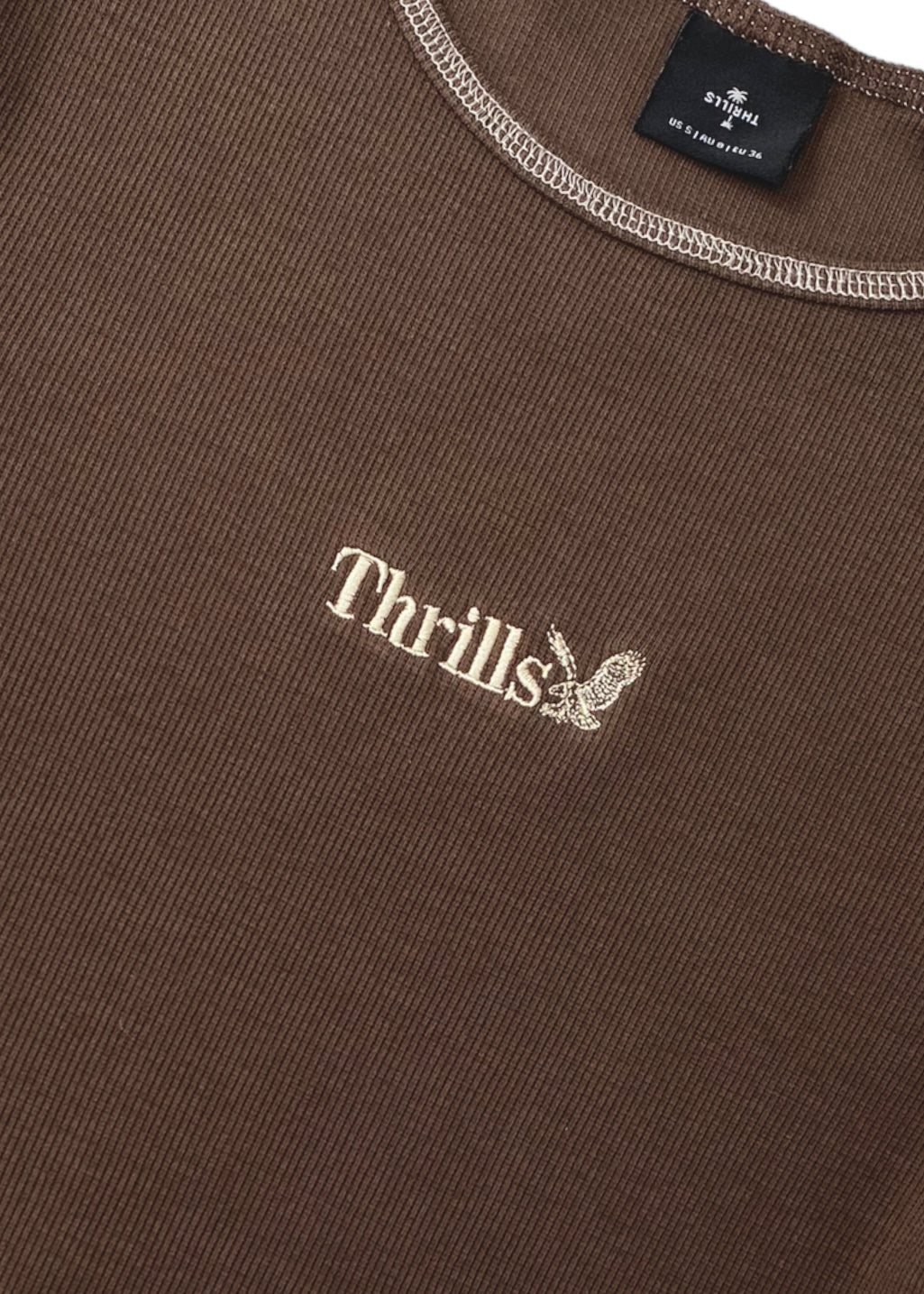 THRILLS - Workwear Embro Crop Baby Tee - Umber - Hardpressed Print Studio Inc.