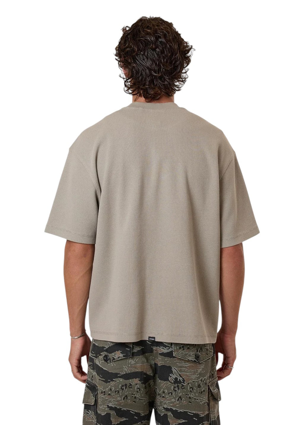 THRILLS - Arts & Industrial Box Fit Oversize Short Waffle Tee - Light Grey