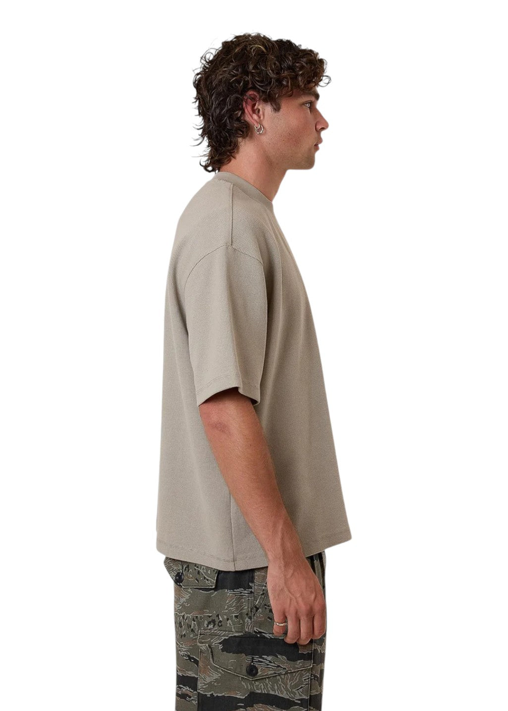 THRILLS - Arts & Industrial Box Fit Oversize Short Waffle Tee - Light Grey
